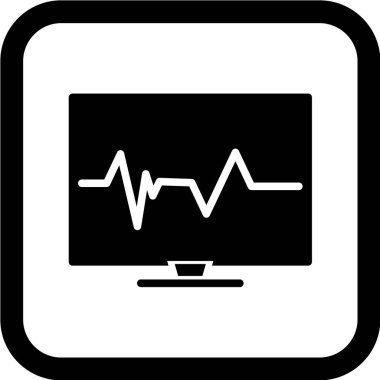 Kardiyogramlı bir monitörün vektör çizimi