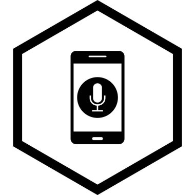 Moda Tarzı İzole Arkaplanda Mikrofon Mobil Uygulama Simgesi