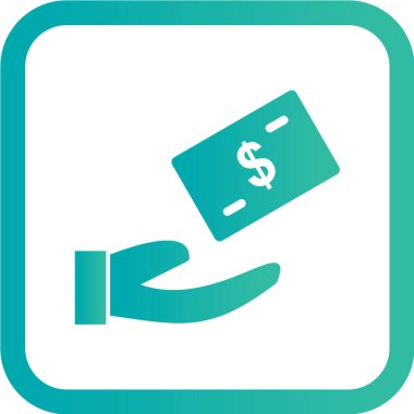 vektör illüstrasyonu, basit para ve el simgesi 