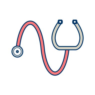 Tıbbi Stetoskop Simgesi. Vektör illüstrasyonu
