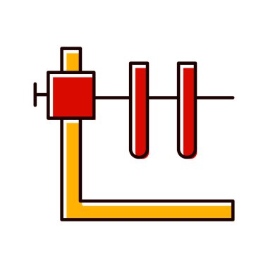 Moda Biçimli Duruş Simgesine sahip İki Tüp İzole Arkaplan      