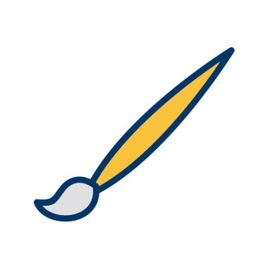 beyaz arkaplanda izole edilmiş düz bir fırça simgesi. sanatçı sembolü çizimi