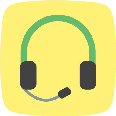 Beyaz arkaplanda düz stil kulaklık simgesi