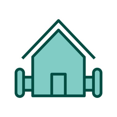 Çiftlik Evi Simgesi Moda Tarzı İzole Arkaplan