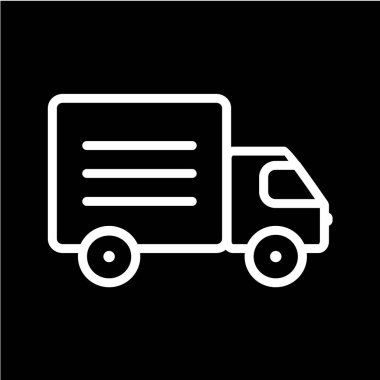 dağıtım kamyonu ikonu vektör çizimi