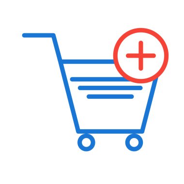 Alışveriş arabası simgesi, vektör illüstrasyonu