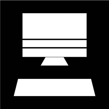 bilgisayar simgesi vektörü siyah arkaplanda izole edildi