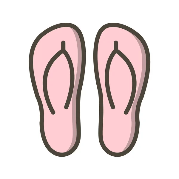 Flip Flops Symbol Badeschlappen Sommerurlaub Und Reise Thema Isolierte Vektorabbildung — Stockvektor