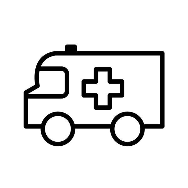 Ikon Garis Ambulans Ilustrasi Vektor - Stok Vektor