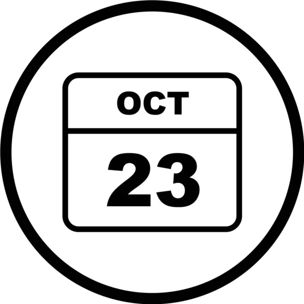 Calendario Con Fecha Octubre — Vector de stock