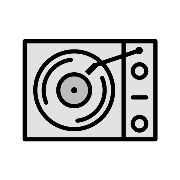 Icono Del Reproductor Vinilo Estilo Moda Fondo Aislado — Archivo Imágenes Vectoriales