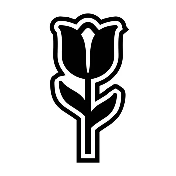 Tulipán Icono Estilo Moda Aislado Fondo — Vector de stock