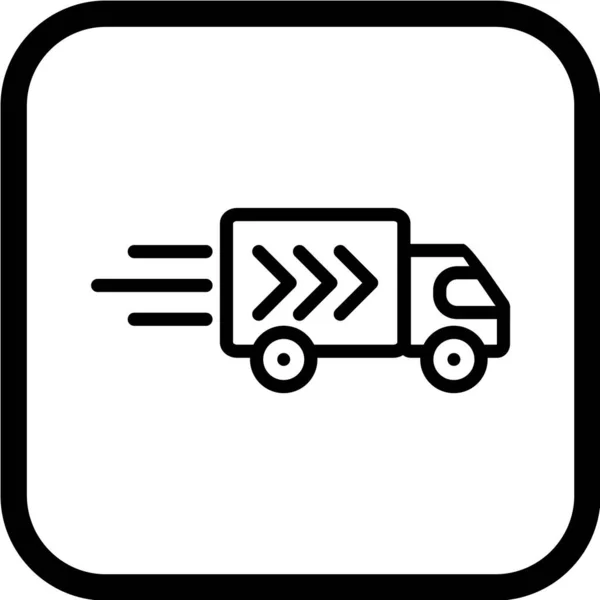 Levering Vrachtwagen Vector Pictogram — Stockvector