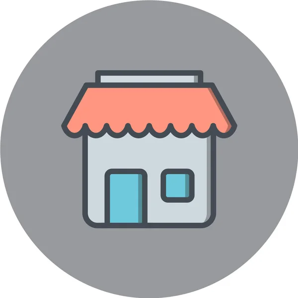 Tienda Icono Vector Blanco Negro — Vector de stock