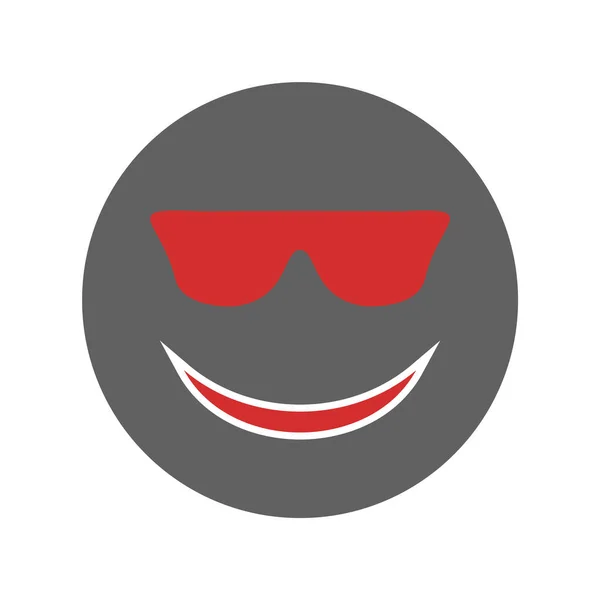 Havalı Emoji Simgesi Moda Tarzı Zole Arkaplan — Stok Vektör