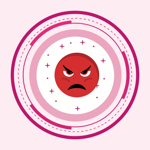 流行风格的愤怒的Emoji Icon孤立无援的背景音乐 — 图库矢量图片