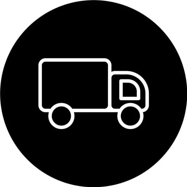 Icona Del Camion Sfondo Nero — Vettoriale Stock