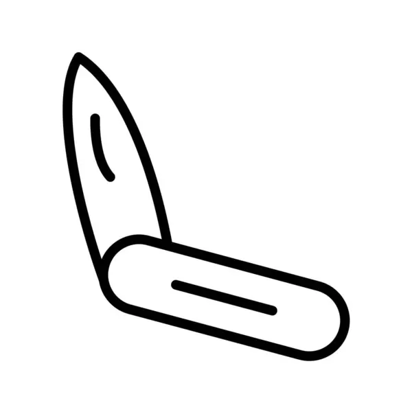 Διάνυσμα Εικονίδιο Μαχαίρι Απλό Σύμβολο Περίγραμμα Λευκό Φόντο — Διανυσματικό Αρχείο