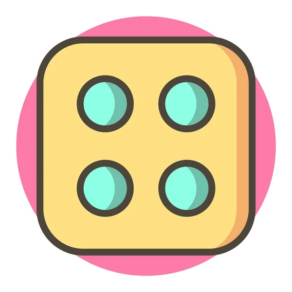 Иконы Стиле Dice Four Icon Isolated — стоковый вектор