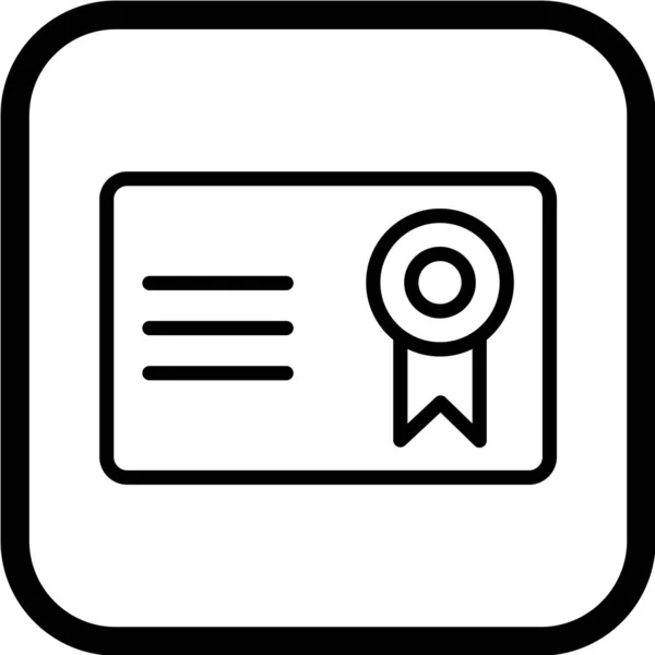 Ícone Vetor Certificado Simples — Vetor de Stock