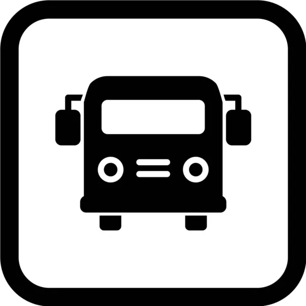 Bussymbol Schwarze Abbildung Der Zugvektortaste Auf Einem Speziellen Hintergrund — Stockvektor