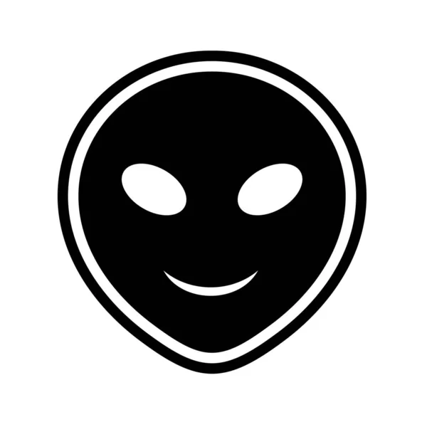 Alien Emoji Ikona Modnym Stylu Izolowane Tle — Wektor stockowy