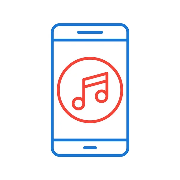 Music Mobile Application Icon Trendigen Stil Isolierten Hintergrund — Stockvektor