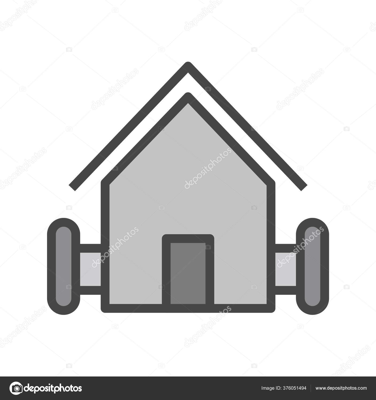 Ikon Rumah Peternakan Latar Belakang Terisolasi Gaya Trendy Stok Vektor C Iyikon 376051494