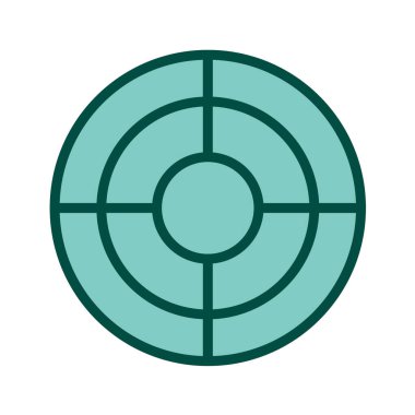 Düz renkli hedef simgesi. vektör illüstrasyonu