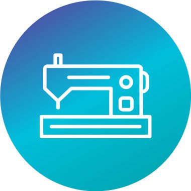 vektör illüstrasyonu, dikiş makinesinin basit simgesi 