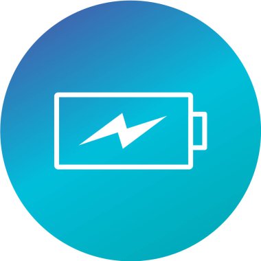 Pil şarj ikonu. düz vektör illüstrasyonu 