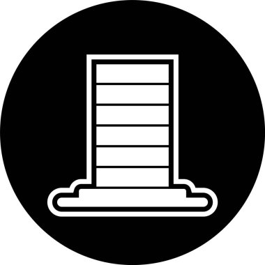 Moda Biçimli Skycraper Simgesi İzole Arkaplan