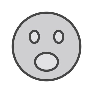 Moda Tarzı İzole Arkaplanda Şaşırmış Emoji Simgesi 