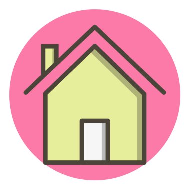 Moda Biçimli Ev Simgesi İzole Arkaplan