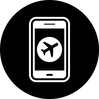 Mobil Uçak Modu Uygulama Simgesi Moda Tarzı İzole Arkaplan
