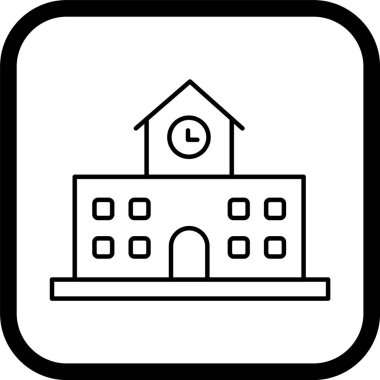 Moda Biçimli Okul Simgesi İzole Arkaplan      