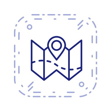 Şehrin mavi gökyüzü haritasının vektör çizimi