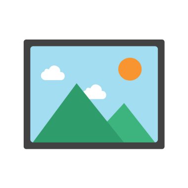 Multimedya düz simgesi beyaz arkaplanda izole edildi