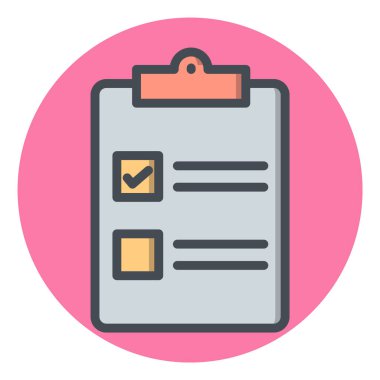 Moda Biçimli İzole Arkaplanda Kontrol Listesi Simgesi