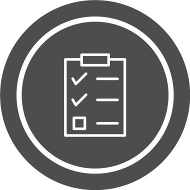 Kontrol listesi simgesi vektör illüstrasyonu