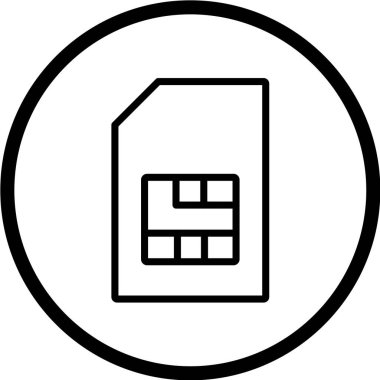 sim kart simgesi, vektör illüstrasyonu