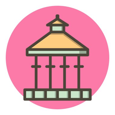 Moda Biçimli Veranda Simgesi İzole Arkaplan