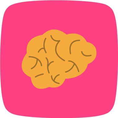 Beyaz arka planda izole edilmiş çizgi film tarzındaki beyin simgesi. organlar sembolü vektör illüstrasyonu.