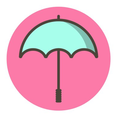 Beyaz arkaplanda pembe şemsiye simgesi