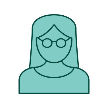 Moda Biçimli İzole Arkaplan Kadın Bilimadamı Simgesi      