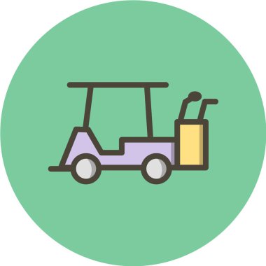 Golf arabası vektör simgesi