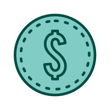 Dolar Sikkesi Simgesi Moda Biçimli İzole Arkaplan