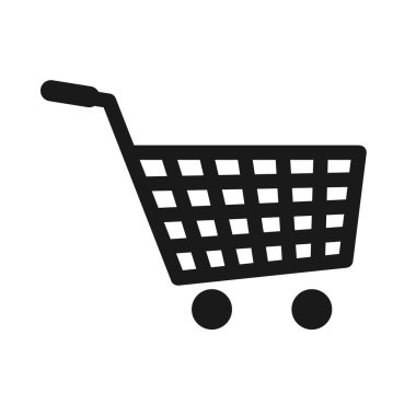 Alışveriş arabası simgesi, vektör illüstrasyonu