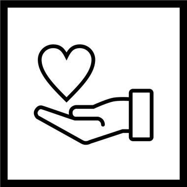 Aşk ve bakım, kalp ikonu, vektör illüstrasyon tasarımı