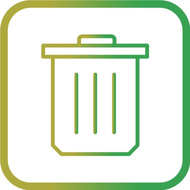 Çöp kutusu simgesi, vektör illüstrasyonu